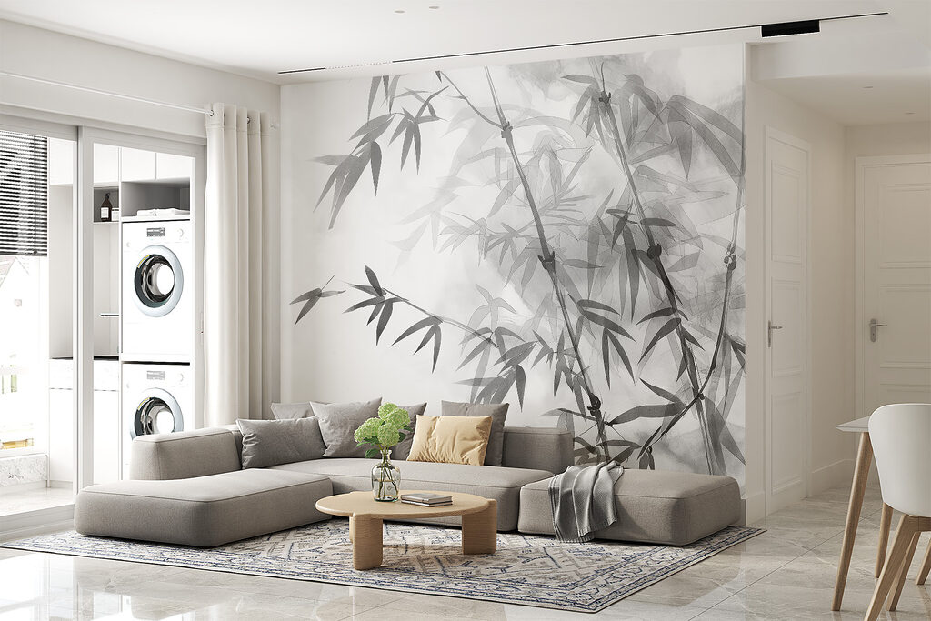 Bamboo leaves on a branch