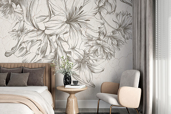 Papel de parede Papel de parede Grande plano de flores (REF: w01253)