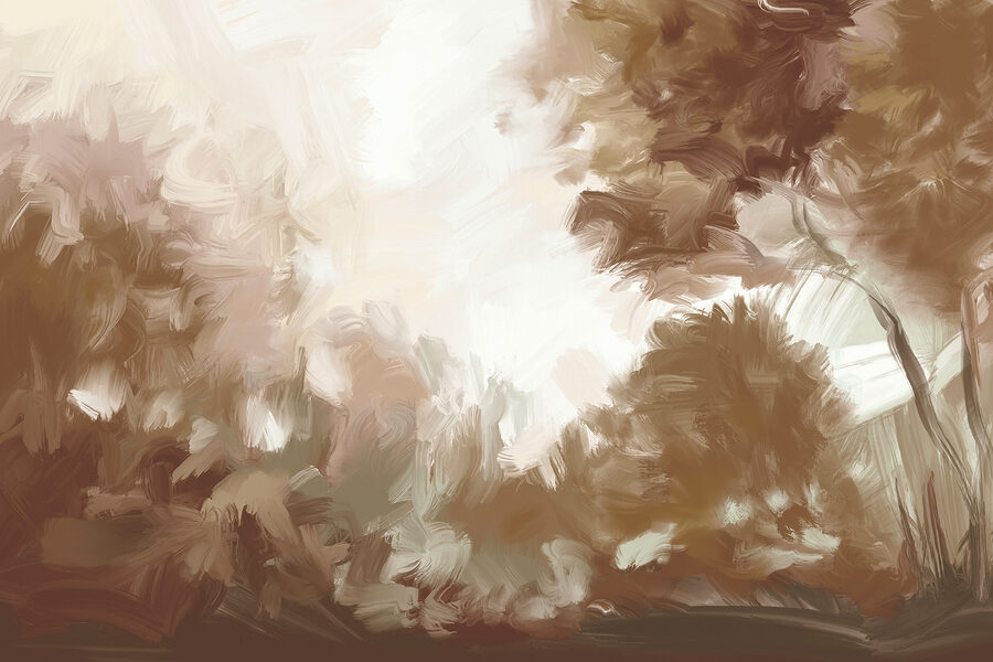 Papel de parede Pintura de árvores e arbustos - Image 4