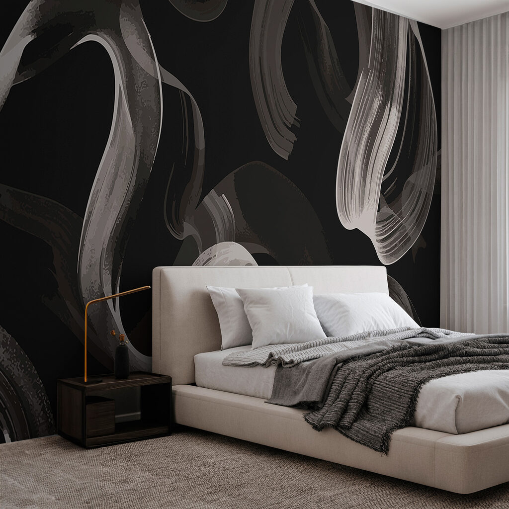 Black and white background with white smoke Black and white background with white smoke