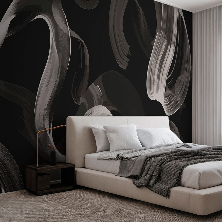 Fundo preto e branco com fumo branco