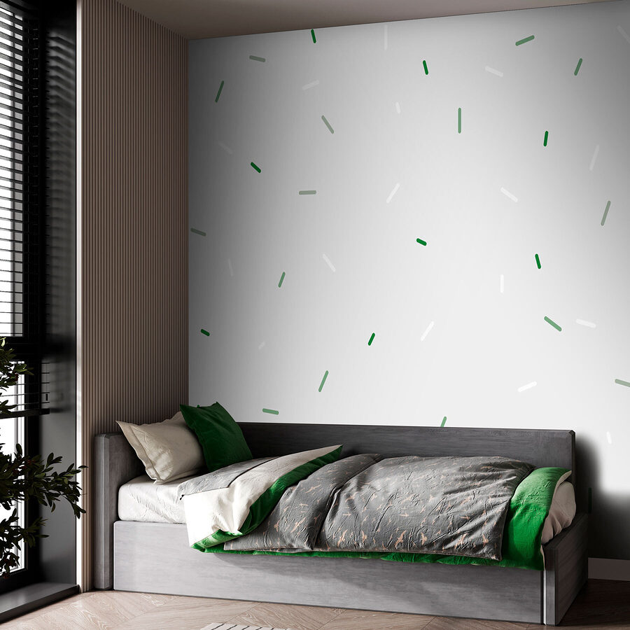 Papel de parede Fundo branco com manchas verdes e brancas - Image 2