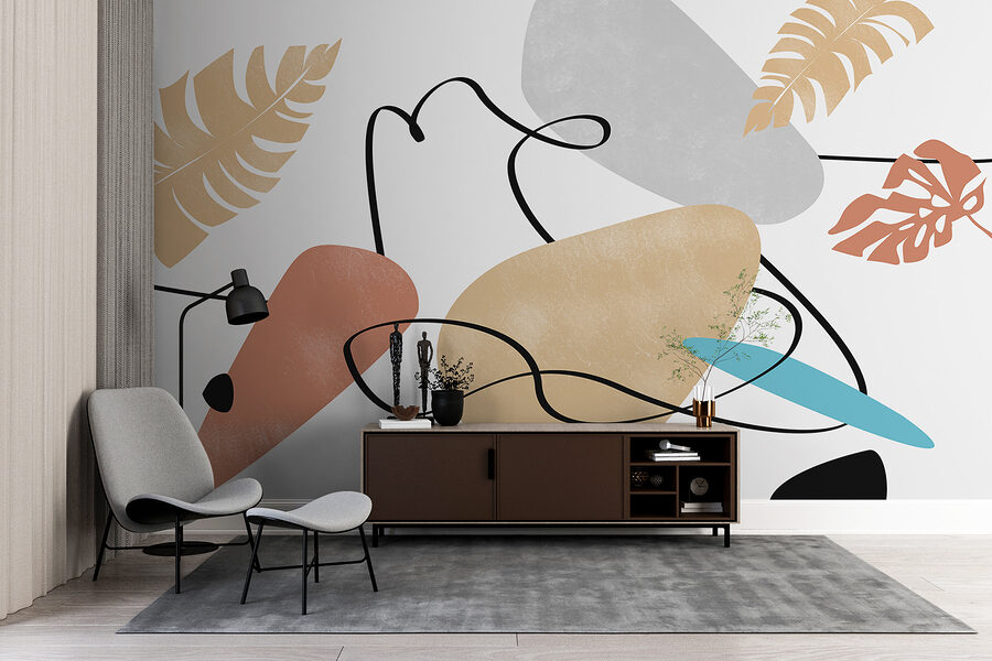 Arte colorida com folhas