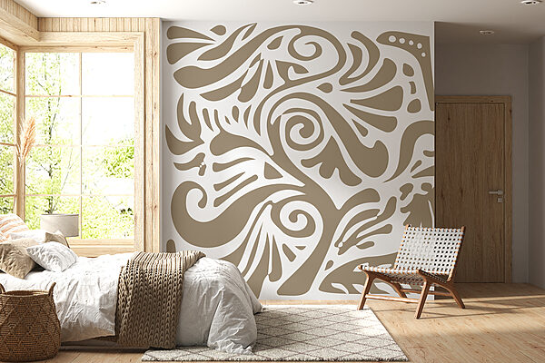 Papel de parede Padrão branco e castanho (REF: w08139) Papel de parede Papel de parede Padrão branco e castanho (REF: w08139)