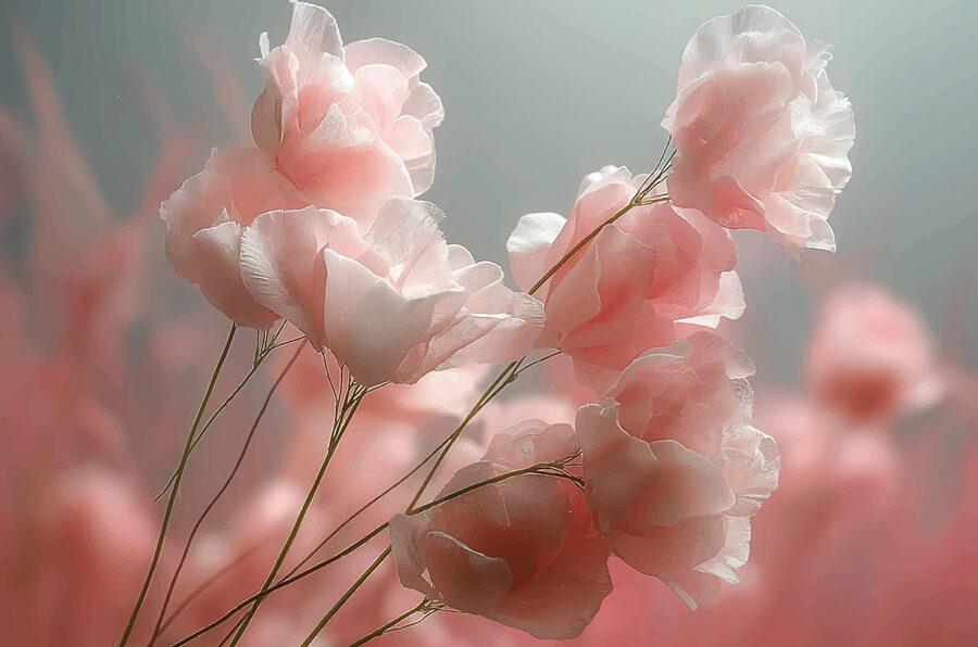 Grupo de flores cor-de-rosa