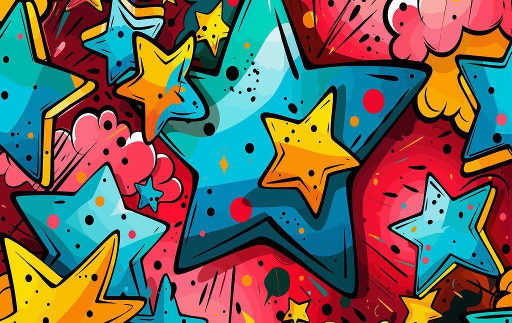 Padrão de estrelas coloridas Padrão de estrelas coloridas