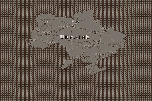 Mapa da Ucrânia com linhas e cidades Mapa da Ucrânia com linhas e cidades