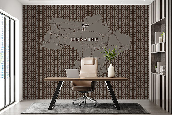 Mapa da Ucrânia com linhas e cidades Mapa da Ucrânia com linhas e cidades