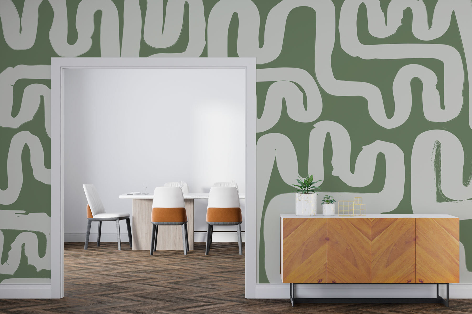 Maze with white lines