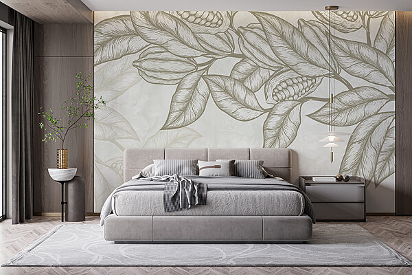 Planta com folhas e feijões Planta com folhas e feijões