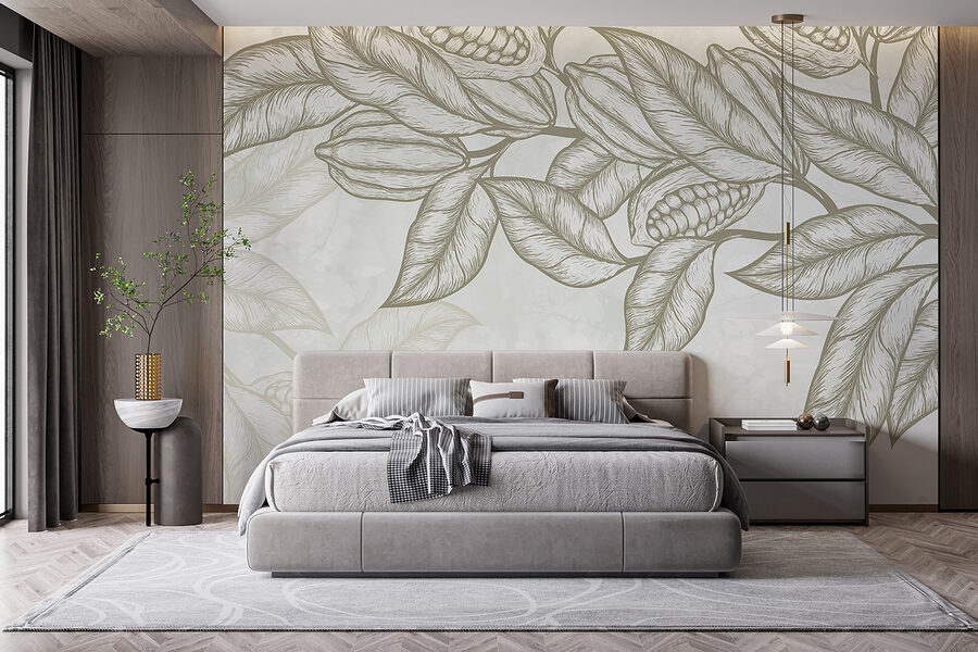 Planta com folhas e feijões