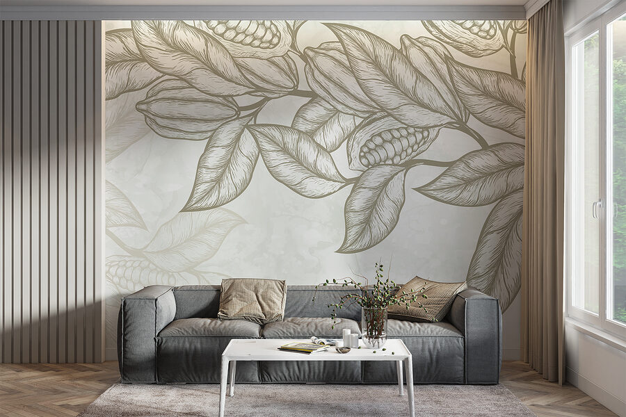 Planta com folhas e feijões