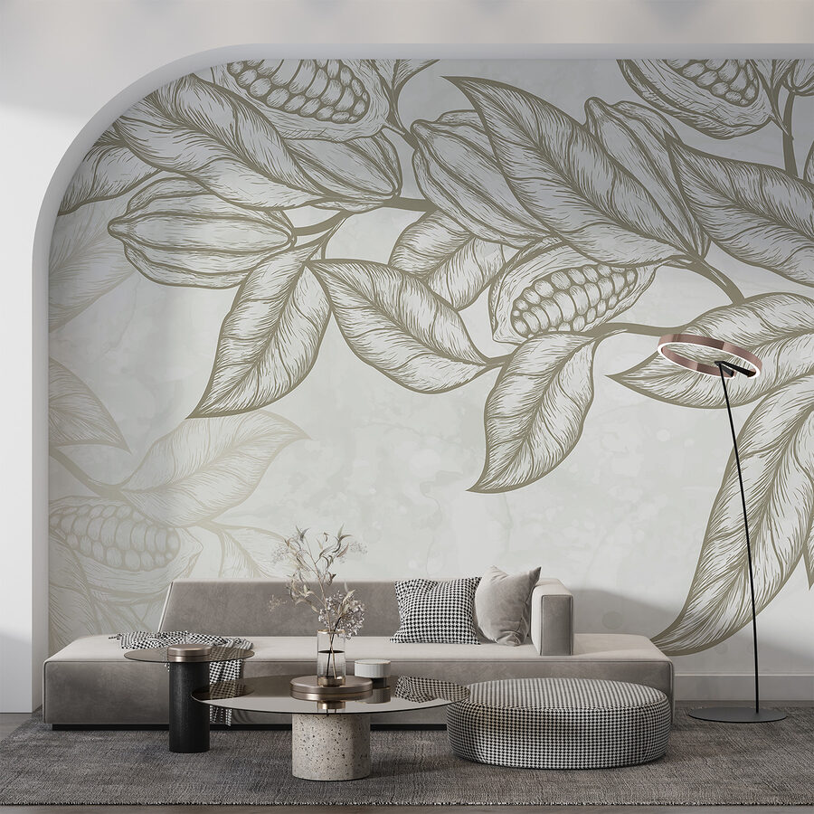Planta com folhas e feijões
