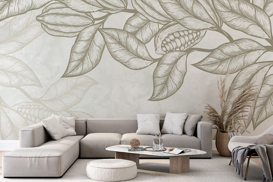 Planta com folhas e feijões