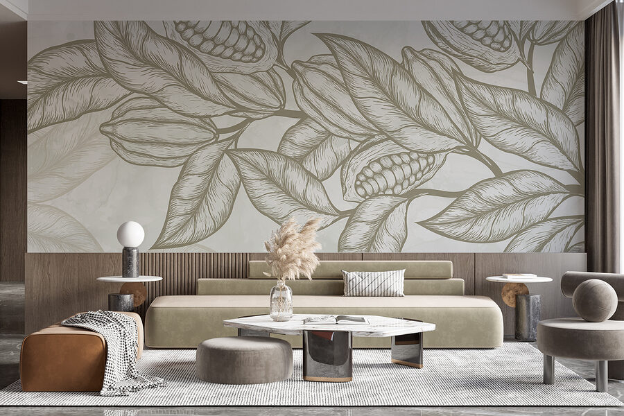 Planta com folhas e feijões