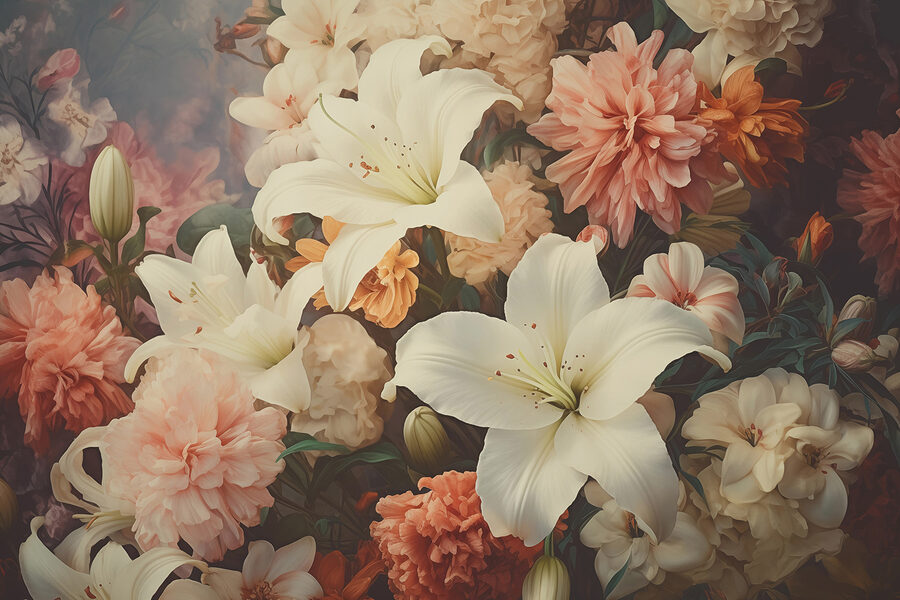 Grupo de flores num bouquet
