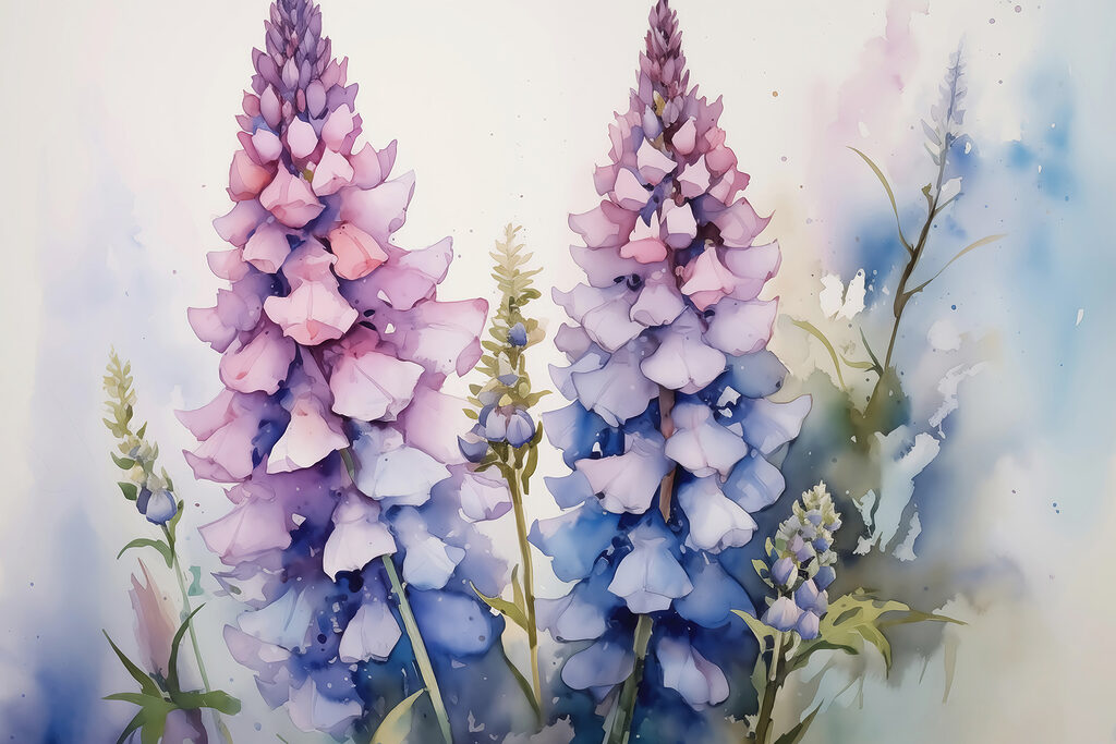 Pintura de flores sobre um fundo branco Pintura de flores sobre um fundo branco