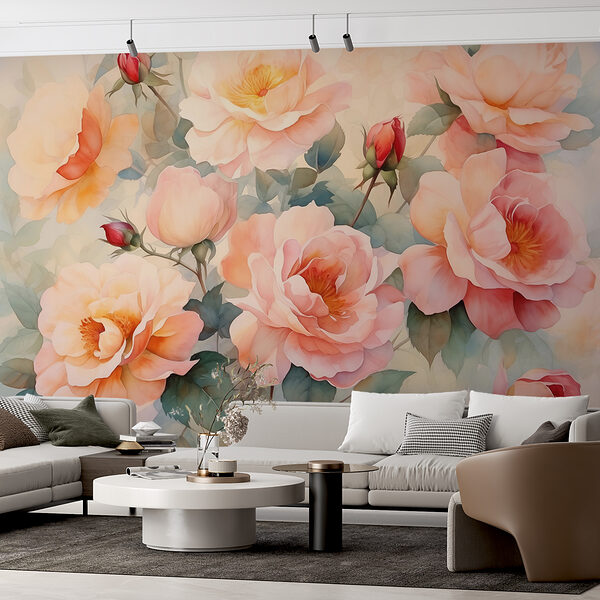 Pintura de flores numa parede Pintura de flores numa parede