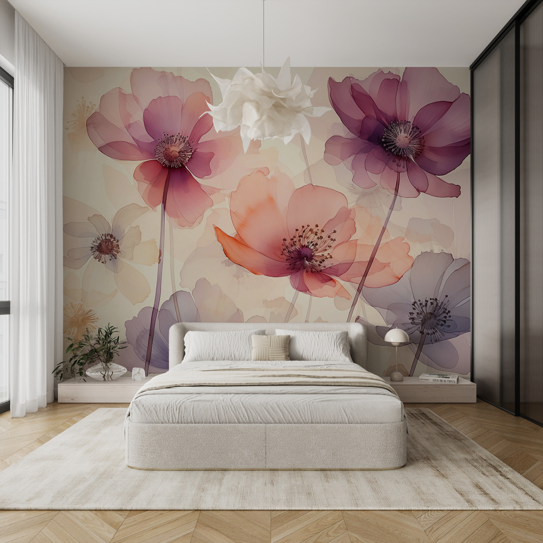 Group of flowers on a white background