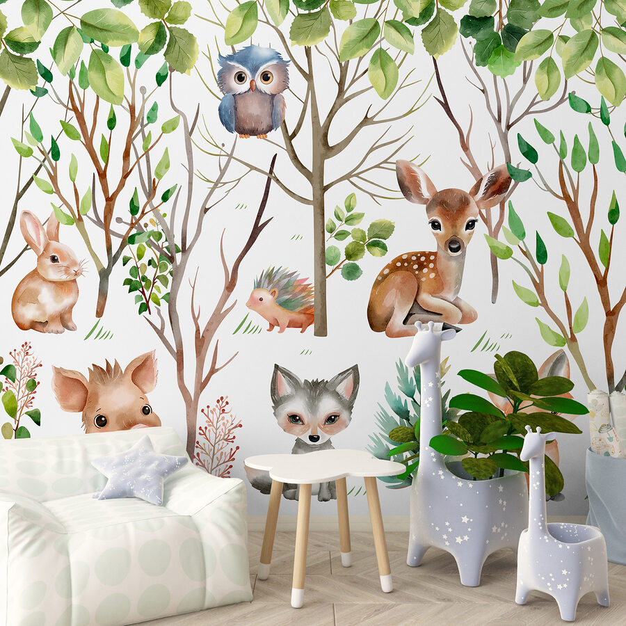 Grupo de animais no bosque