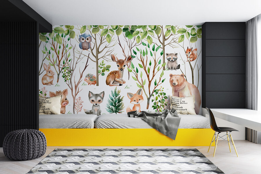 Grupo de animais no bosque