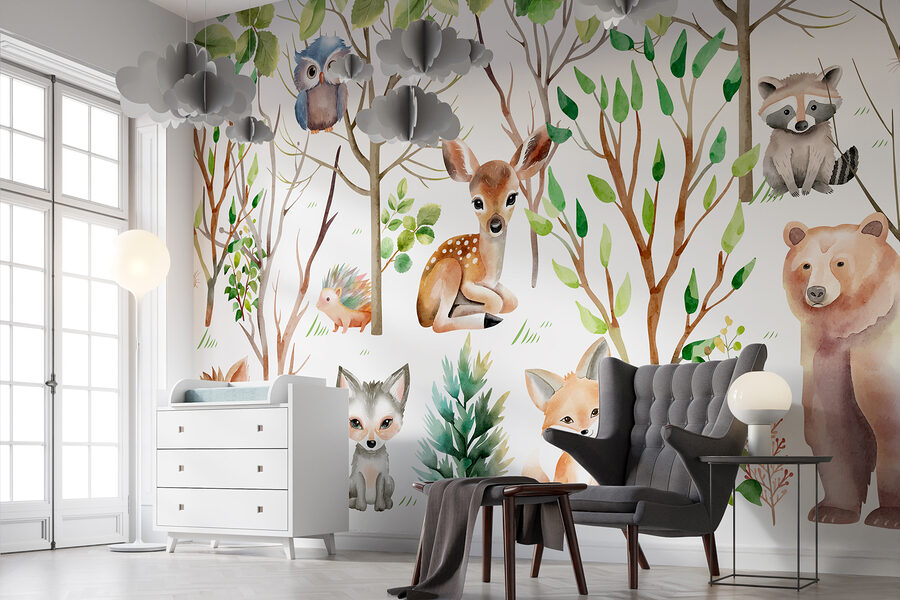 Grupo de animais no bosque