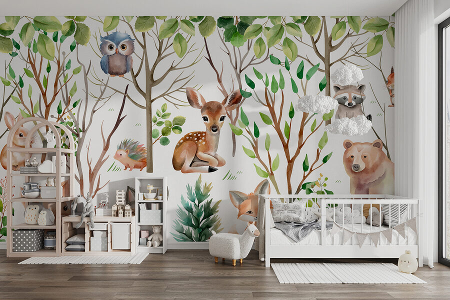 Grupo de animais no bosque