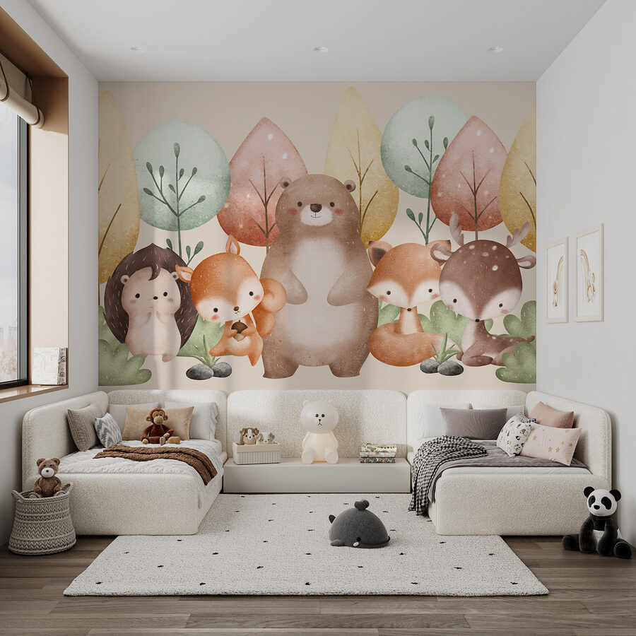 Grupo de animais no bosque