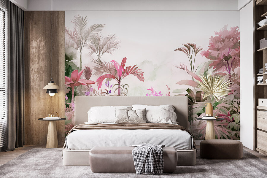 Papel de parede Pintura de plantas e flores