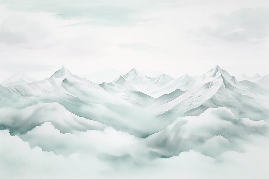 Cordilheira com nuvens