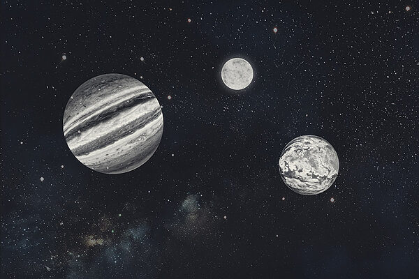 Planetas no espaço com estrelas Planetas no espaço com estrelas