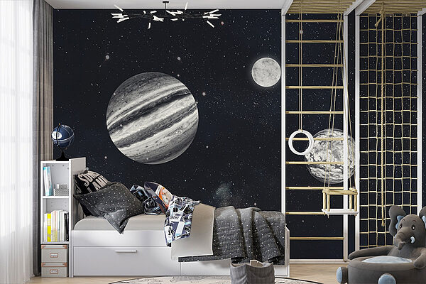 Planetas no espaço com estrelas Planetas no espaço com estrelas