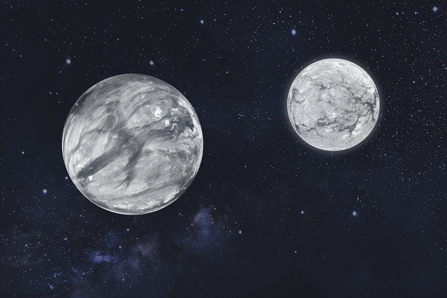 Dois planetas no espaço