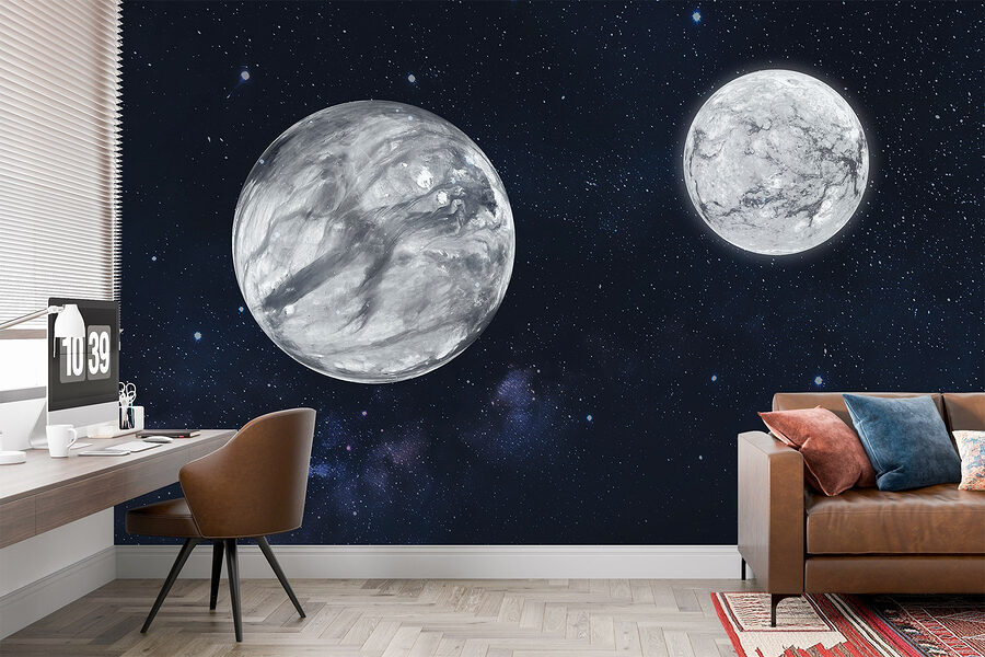 Dois planetas no espaço