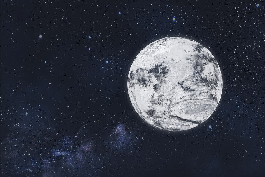 Papel de parede Lua no espaço com estrelas - Image 6