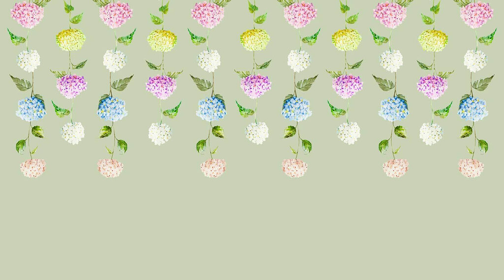 Fileira de flores com folhas verdes Fileira de flores com folhas verdes