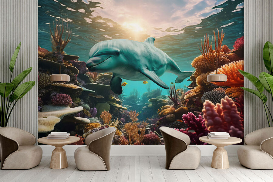 Papel de parede Golfinho a nadar no oceano - Image 5
