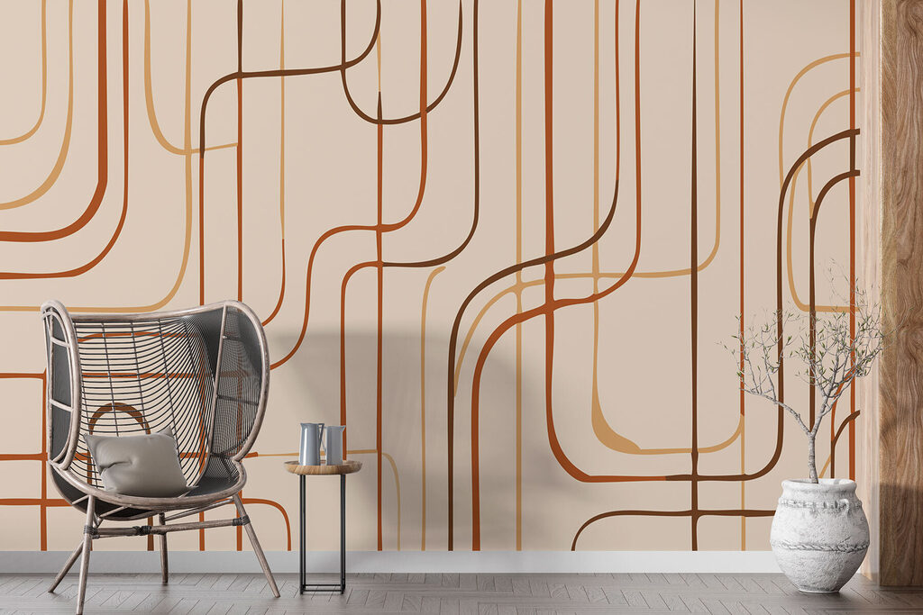 Brown lines on a beige background