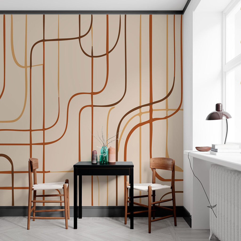 Brown lines on a beige background