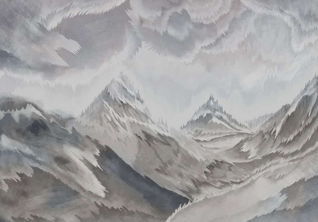 Pintura de montanhas e nuvens Pintura de montanhas e nuvens
