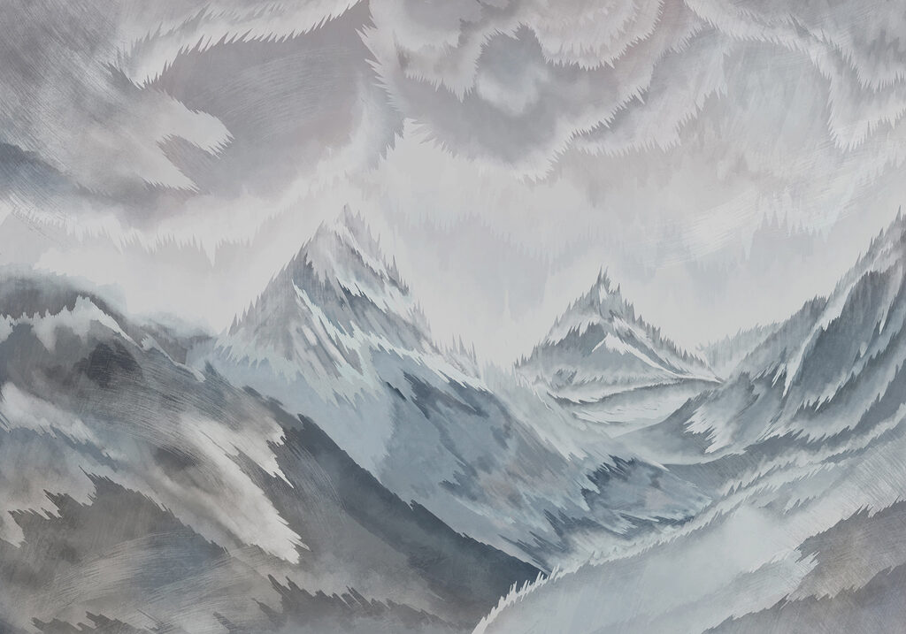 Pintura de montanhas e nuvens Pintura de montanhas e nuvens