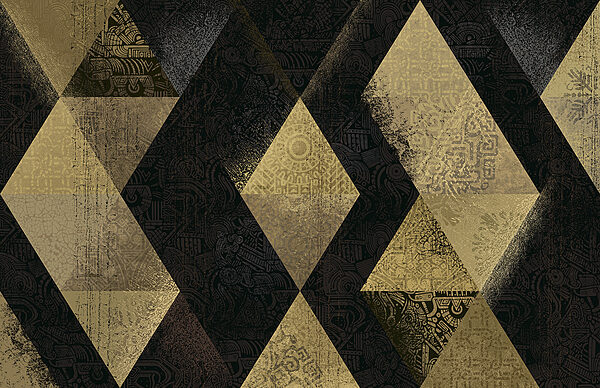 Mosaico de padrões triangulares luminosos Mosaico de padrões triangulares luminosos