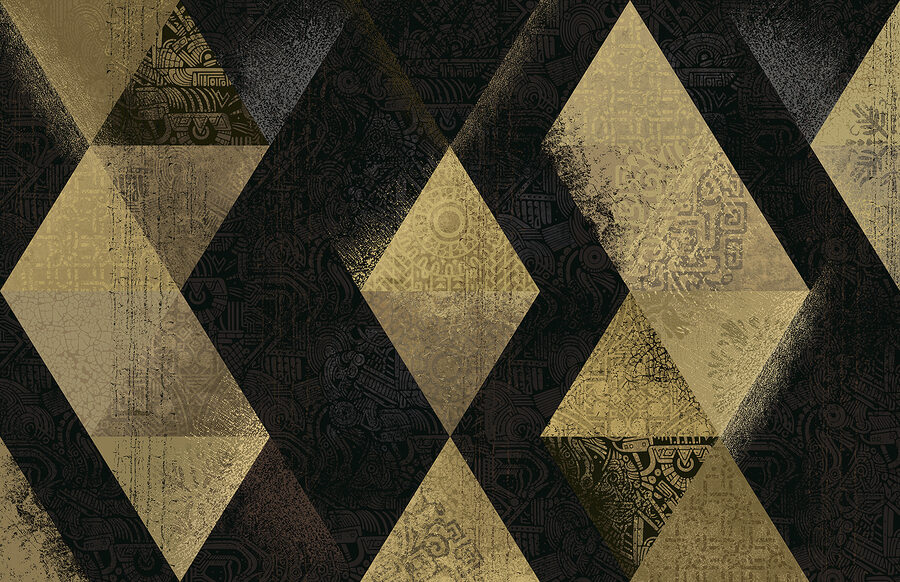 Mosaico de padrões triangulares luminosos