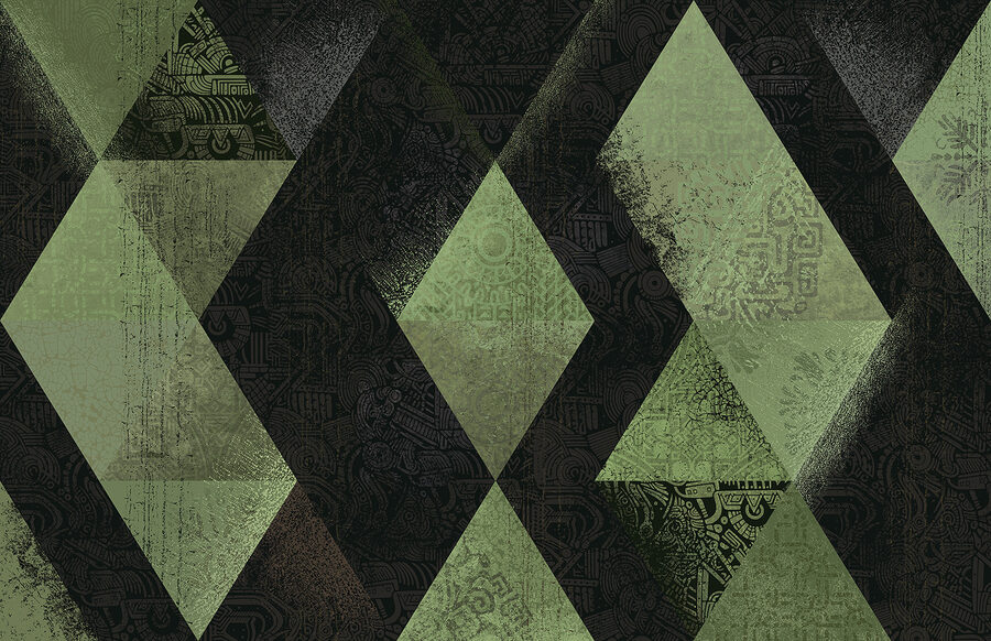 Padrão de diamante preto e verde