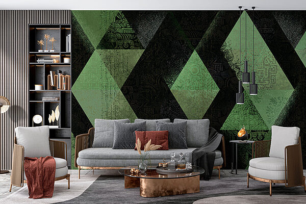 Padrão de diamante preto e verde Padrão de diamante preto e verde