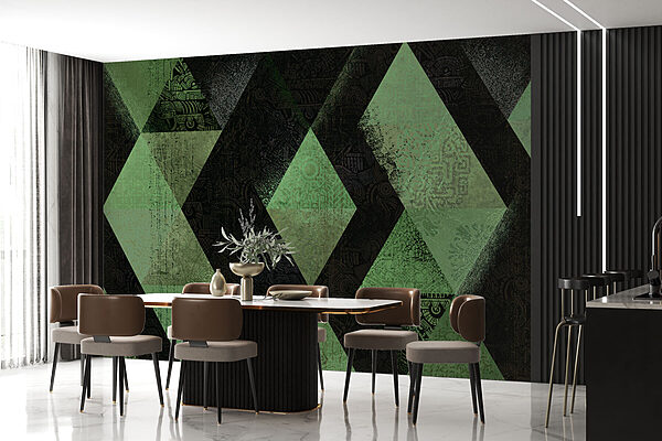 Padrão de diamante preto e verde Padrão de diamante preto e verde