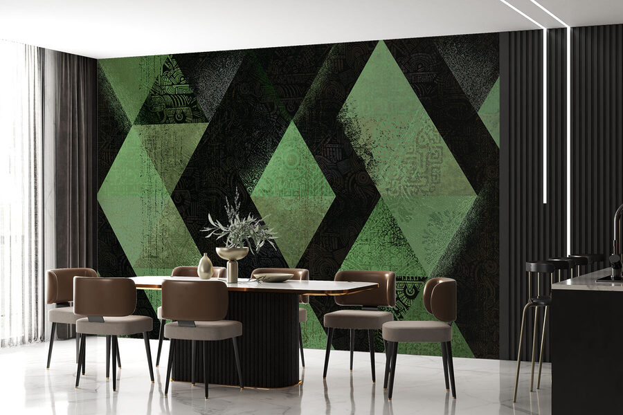 Padrão de diamante preto e verde