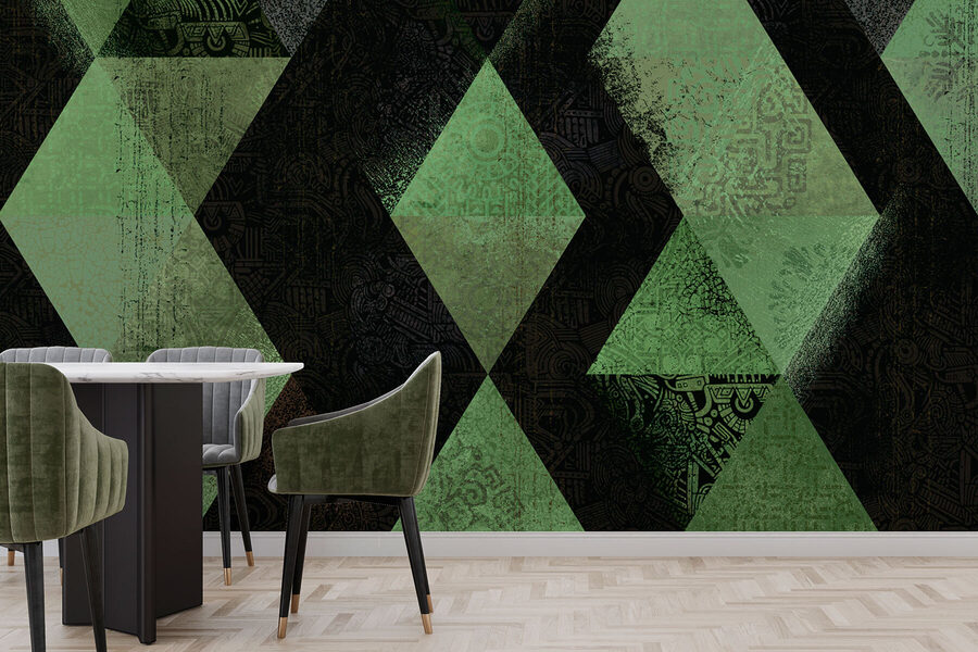 Padrão de diamante preto e verde