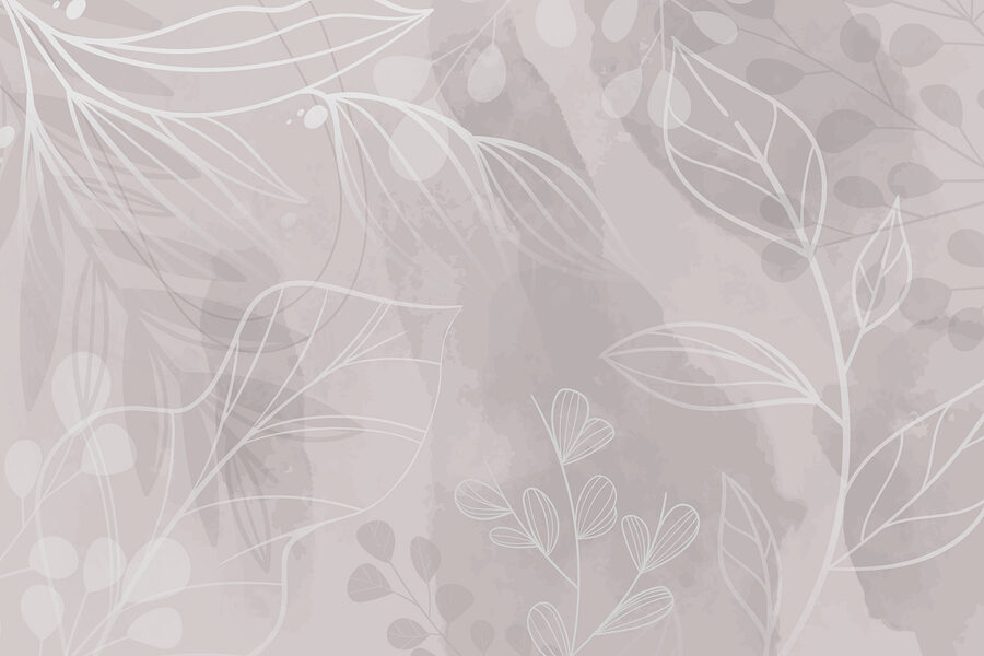 Fundo branco e cinzento com folhas