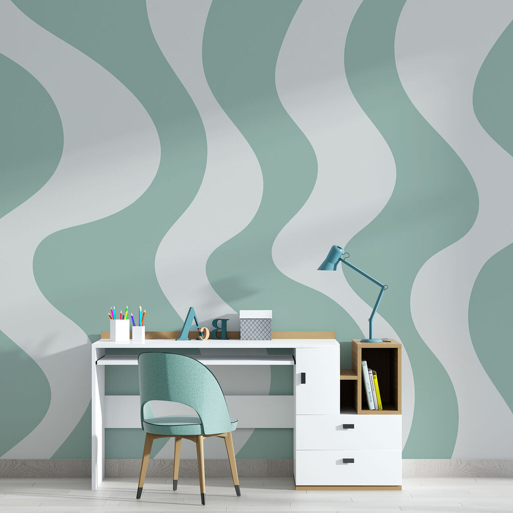 Green and white wavy lines Green and white wavy lines